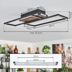 hofstein Sigersvik Plafonnier LED Écru, Noir, 1 lumière