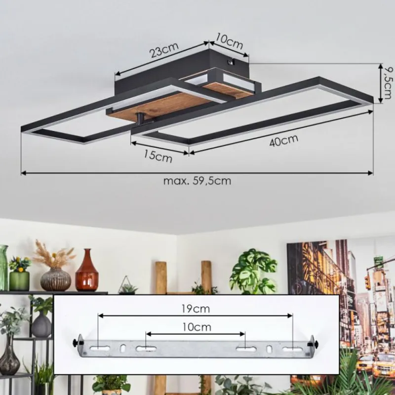 hofstein Sigersvik Plafonnier LED Écru, Noir, 1 lumière