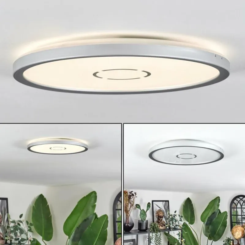 hofstein Simonstorp Plafonnier, Panel LED Argenté, Blanc, 1 lumière