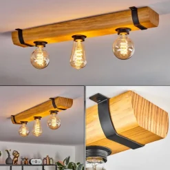 hofstein Skads Plafonnier Écru, Noir, 3 lumières