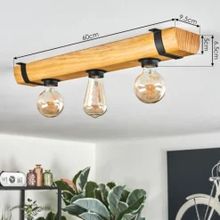 hofstein Skads Plafonnier Écru, Noir, 3 lumières