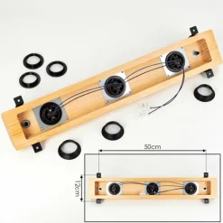 hofstein Skads Plafonnier Écru, Noir, 3 lumières