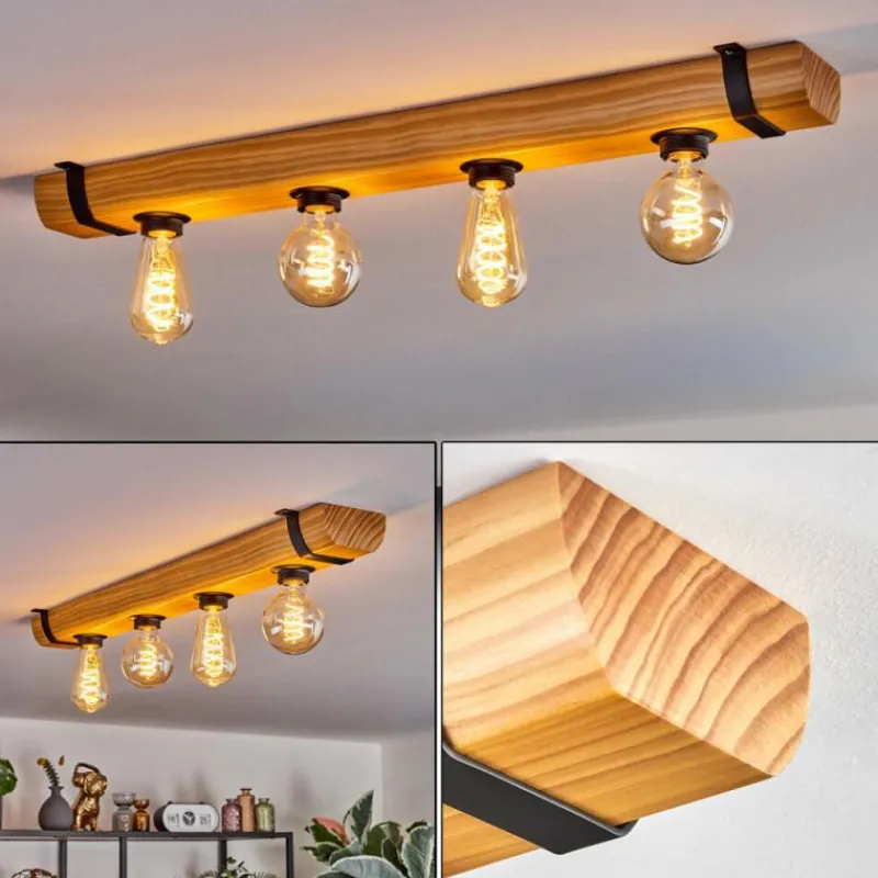 hofstein Skads Plafonnier Écru, Noir, 4 lumières