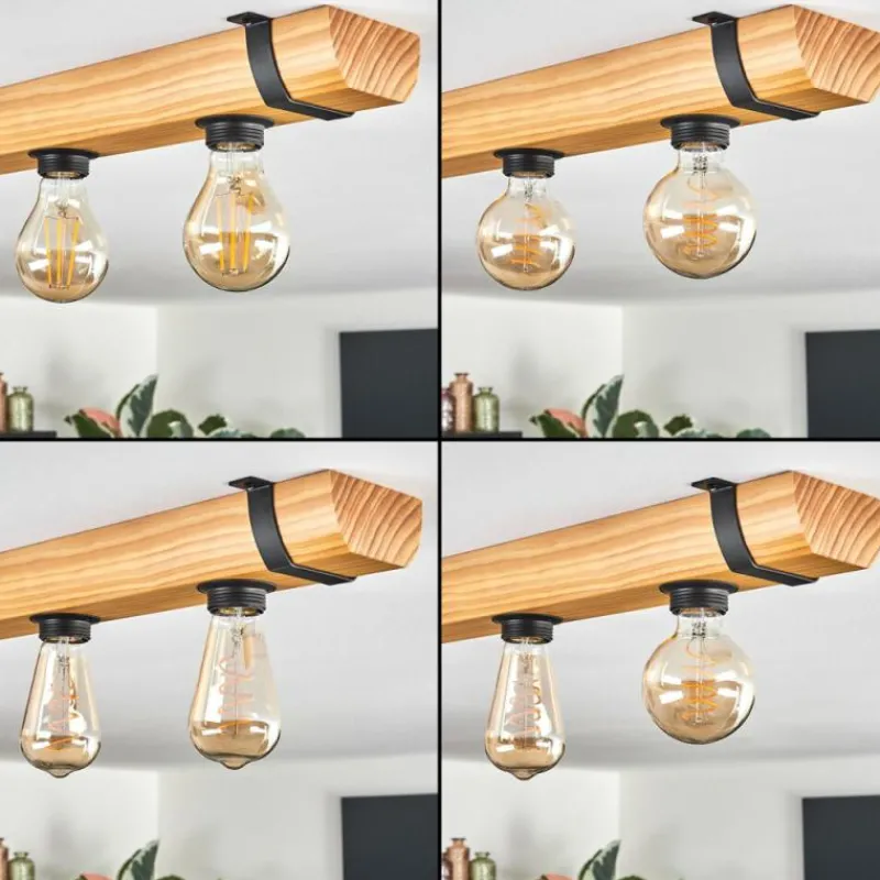 hofstein Skads Plafonnier Écru, Noir, 4 lumières