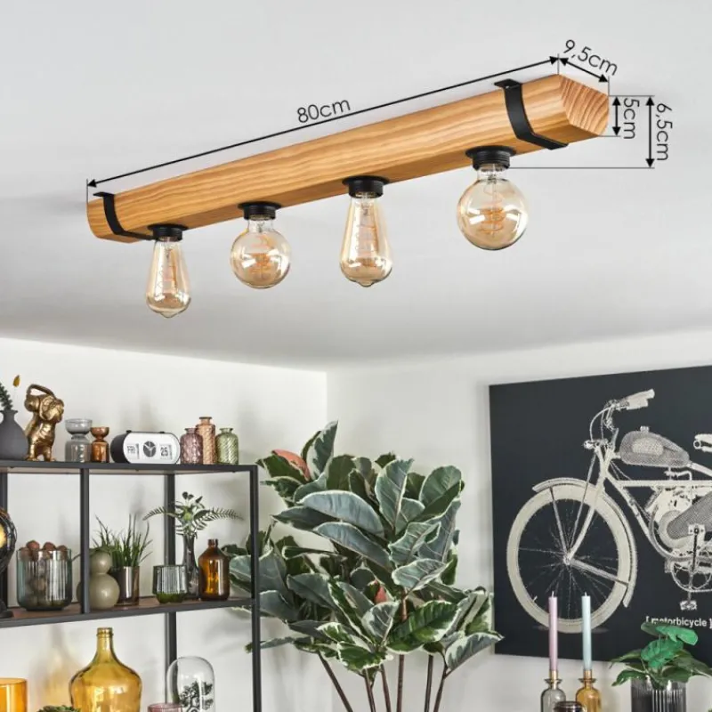 hofstein Skads Plafonnier Écru, Noir, 4 lumières