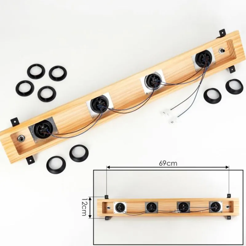 hofstein Skads Plafonnier Écru, Noir, 4 lumières