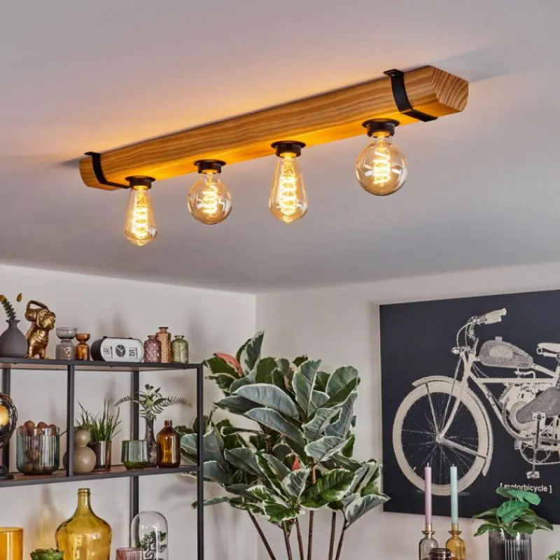 hofstein Skads Plafonnier Écru, Noir, 4 lumières