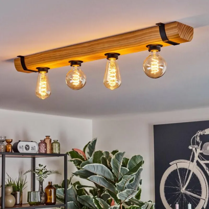 hofstein Skads Plafonnier Écru, Noir, 4 lumières