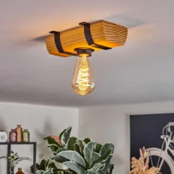 hofstein Skads Plafonnier, Spot de plafond Écru, Noir, 1 lumière