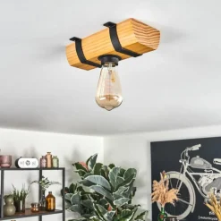 hofstein Skads Plafonnier, Spot de plafond Écru, Noir, 1 lumière