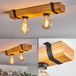 hofstein Skads Plafonnier, Spot de plafond Écru, Noir, 2 lumières