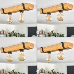 hofstein Skads Plafonnier, Spot de plafond Écru, Noir, 2 lumières