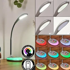 hofstein Sneslev Lampe de bureau, Lampe à poser LED Argenté, 1 lumière, Changeur de couleurs