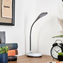 hofstein Sneslev Lampe de bureau, Lampe à poser LED Argenté, 1 lumière, Changeur de couleurs