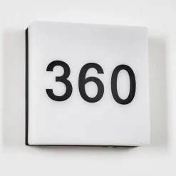 hofstein Sneslev Lampe murale d´extérieur, Numéro de maison lumineux, Applique murale Noir, 1 lumière