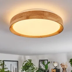 Lampes En Bois-hofstein Sofo Plafonnier LED Blanc, 1 lumière