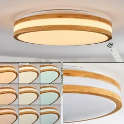 Luminaires Scandinaves-hofstein Sofo Plafonnier LED Blanc, 1 lumière, Télécommandes