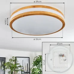 Luminaires Scandinaves-hofstein Sofo Plafonnier LED Blanc, 1 lumière, Télécommandes