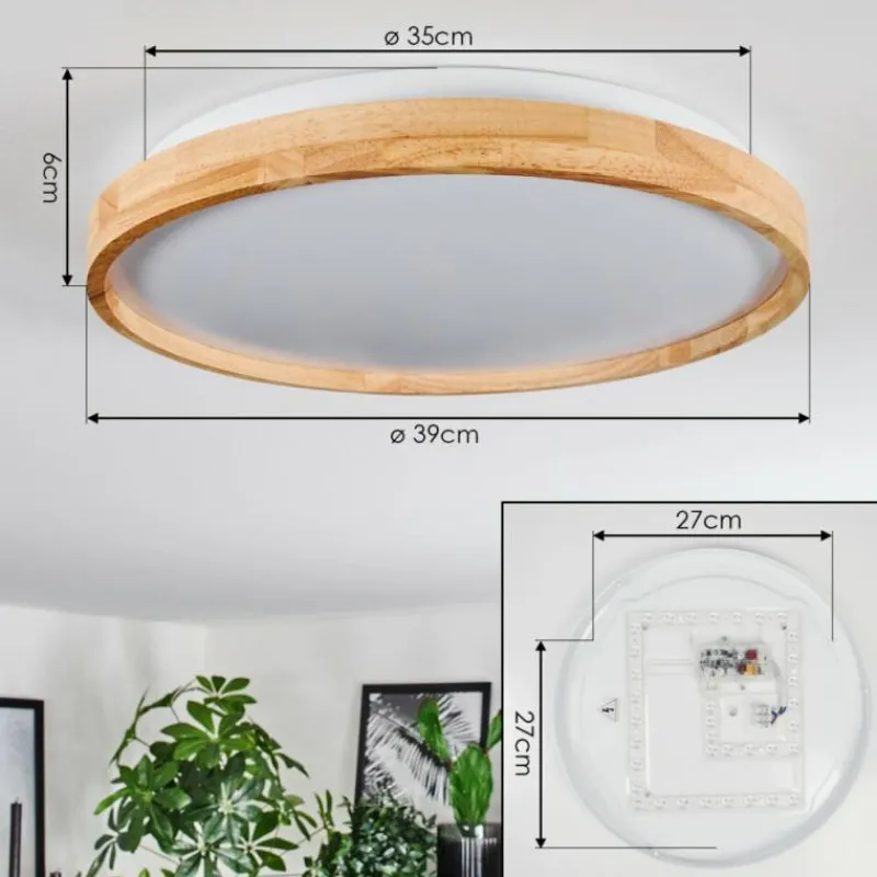 Luminaires Scandinaves-hofstein Sofo Plafonnier LED Blanc, 1 lumière, Télécommandes