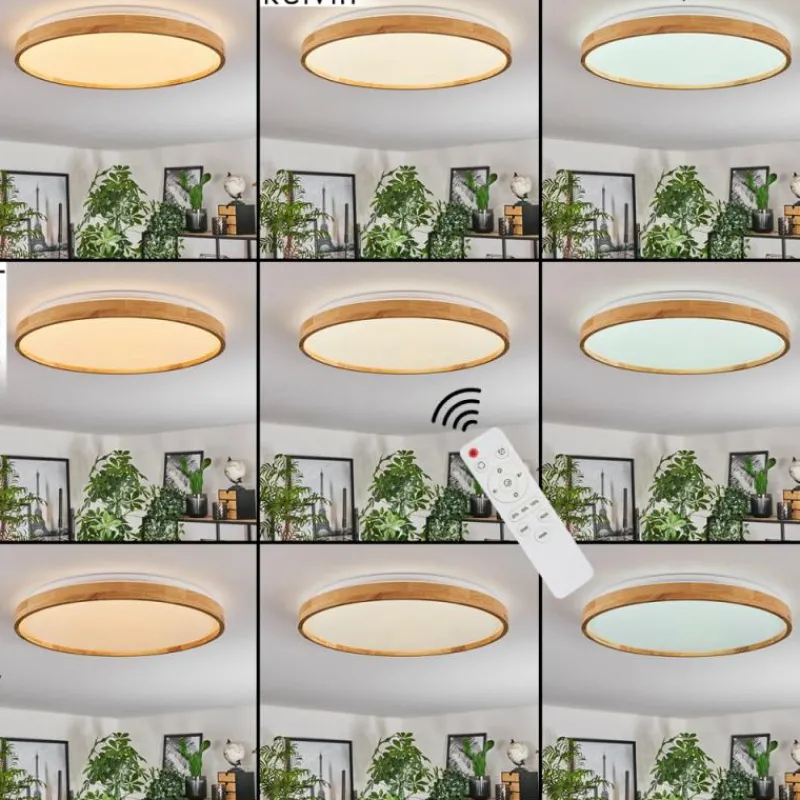 Luminaires Scandinaves-hofstein Sofo Plafonnier LED Blanc, 1 lumière, Télécommandes