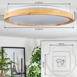 Luminaires Scandinaves-hofstein Sofo Plafonnier LED Blanc, 1 lumière, Télécommandes