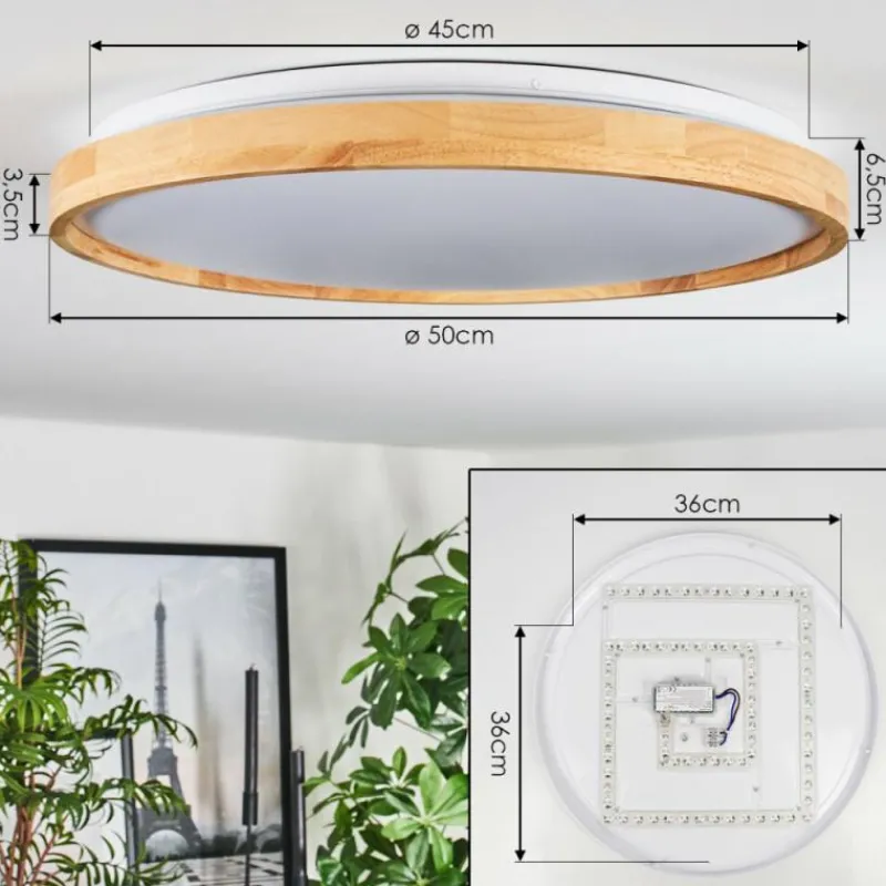 Luminaires Scandinaves-hofstein Sofo Plafonnier LED Blanc, 1 lumière, Télécommandes