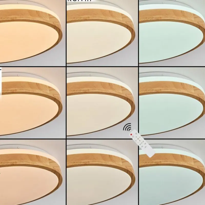 Luminaires Scandinaves-hofstein Sofo Plafonnier LED Blanc, 1 lumière, Télécommandes