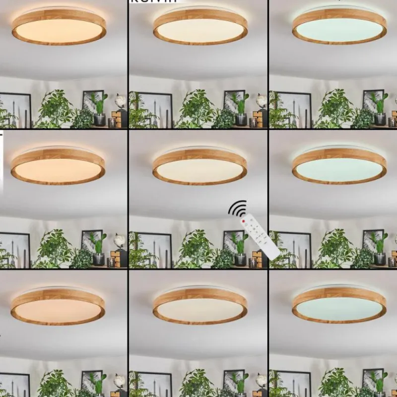 Luminaires Scandinaves-hofstein Sofo Plafonnier LED Blanc, 1 lumière, Télécommandes