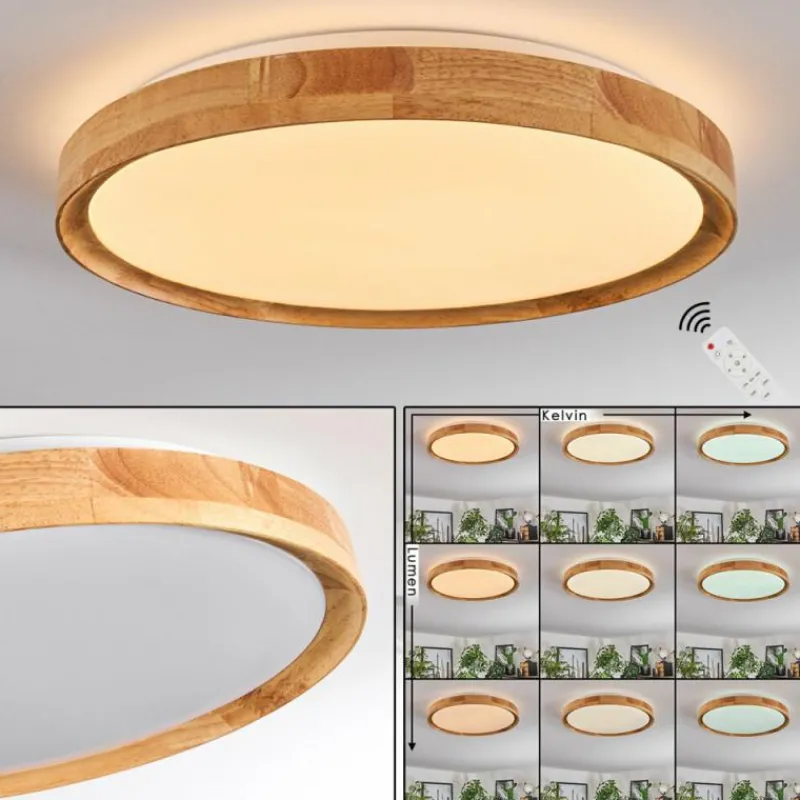 Luminaires Scandinaves-hofstein Sofo Plafonnier LED Blanc, 1 lumière, Télécommandes