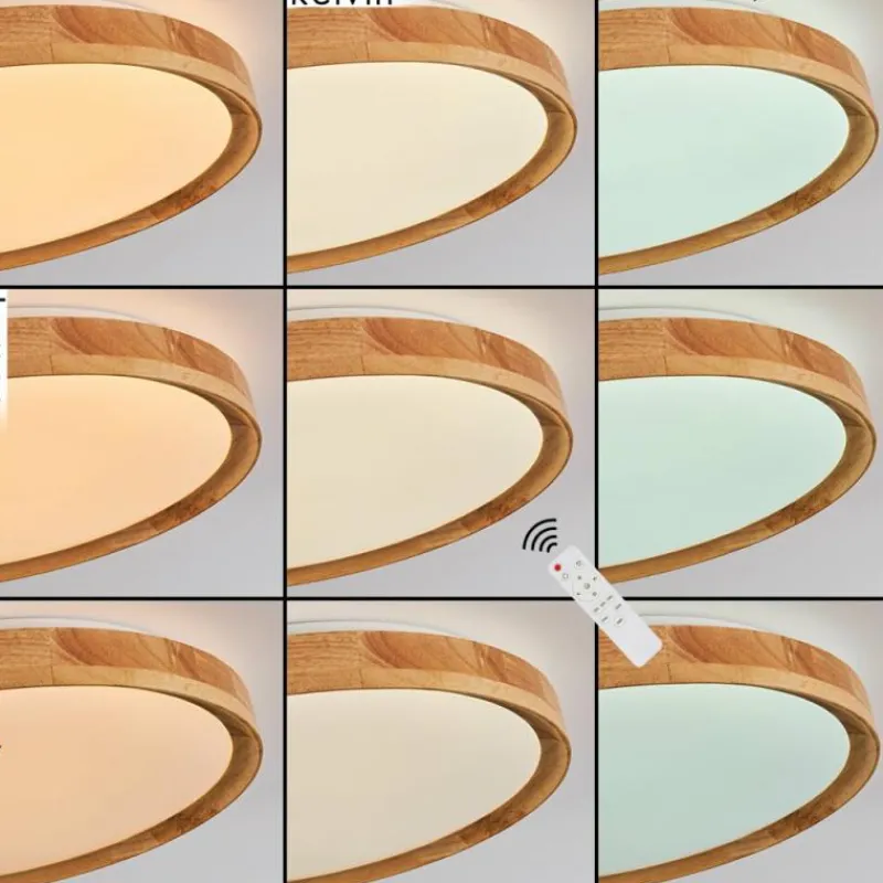 Luminaires Scandinaves-hofstein Sofo Plafonnier LED Blanc, 1 lumière, Télécommandes