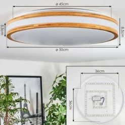 Luminaires Scandinaves-hofstein Sofo Plafonnier LED Blanc, 1 lumière, Télécommandes