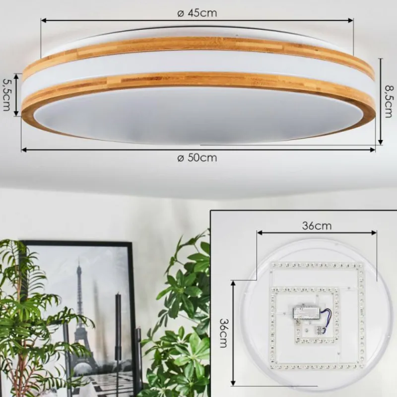 Luminaires Scandinaves-hofstein Sofo Plafonnier LED Blanc, 1 lumière, Télécommandes