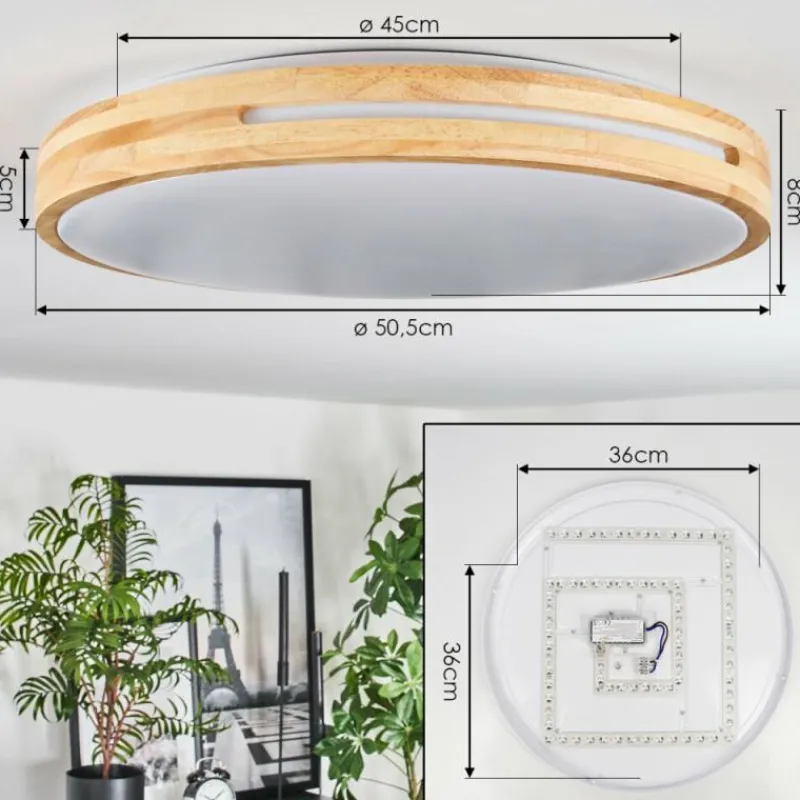 Luminaires Scandinaves-hofstein Sofo Plafonnier LED Blanc, 1 lumière, Télécommandes