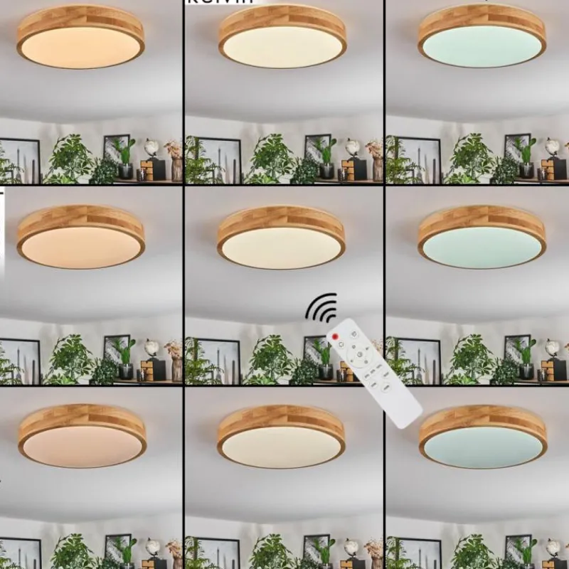 Luminaires Scandinaves-hofstein Sofo Plafonnier LED Blanc, 1 lumière, Télécommandes