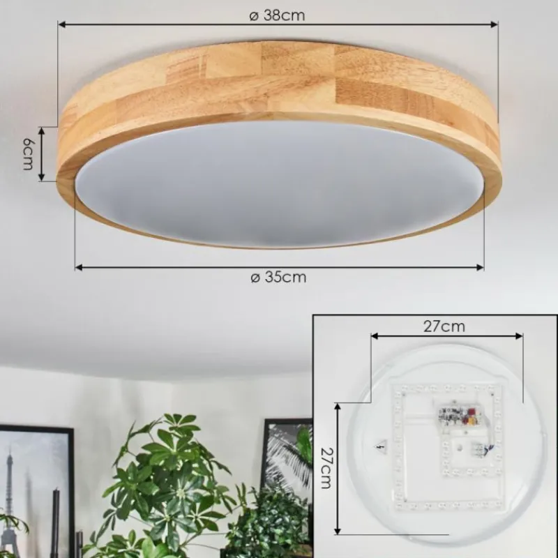 Luminaires Scandinaves-hofstein Sofo Plafonnier LED Blanc, 1 lumière, Télécommandes