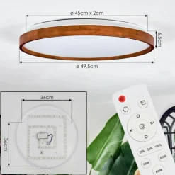 Luminaires Scandinaves-hofstein Sofo Plafonnier LED Écru, 1 lumière, Télécommandes