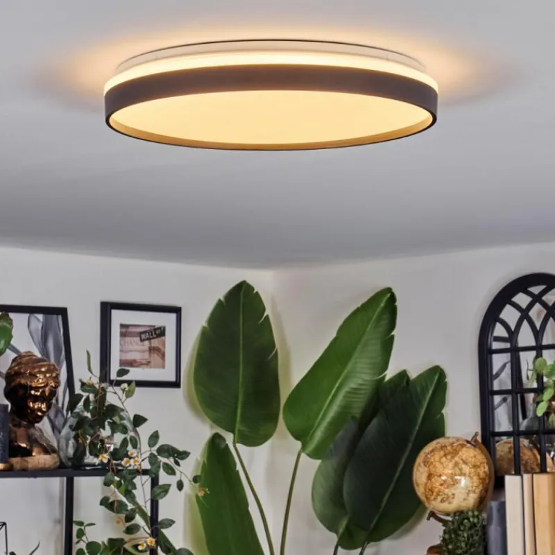 Luminaires Scandinaves-hofstein Sofo Plafonnier LED Noir, 1 lumière, Télécommandes