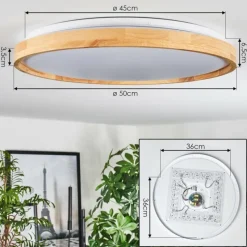 Luminaires Scandinaves-hofstein Sofo Plafonnier, Panel LED Blanc, 1 lumière, Télécommandes