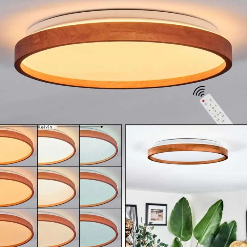 hofstein Sofo Plafonnier, Panel LED Blanc, 1 lumière, Télécommandes