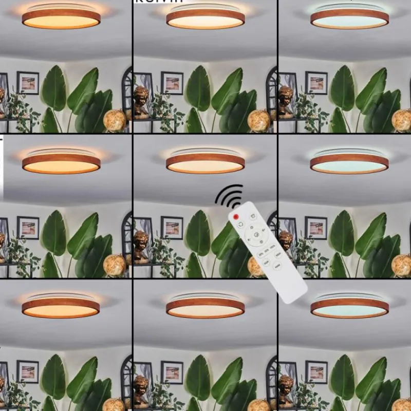 hofstein Sofo Plafonnier, Panel LED Blanc, 1 lumière, Télécommandes