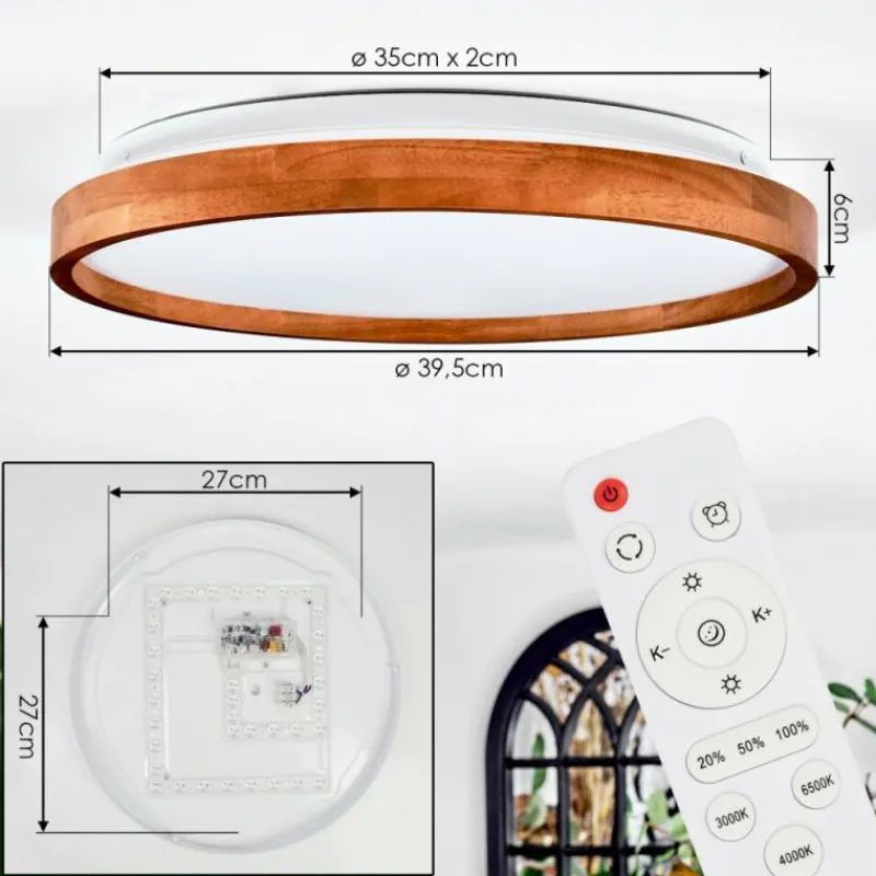 hofstein Sofo Plafonnier, Panel LED Blanc, 1 lumière, Télécommandes