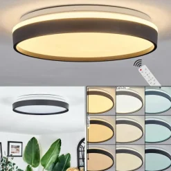 hofstein Sofo Plafonnier, Panel LED Blanc, 1 lumière, Télécommandes