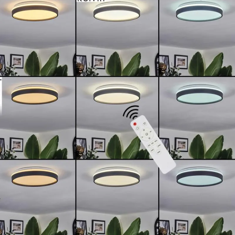 hofstein Sofo Plafonnier, Panel LED Blanc, 1 lumière, Télécommandes