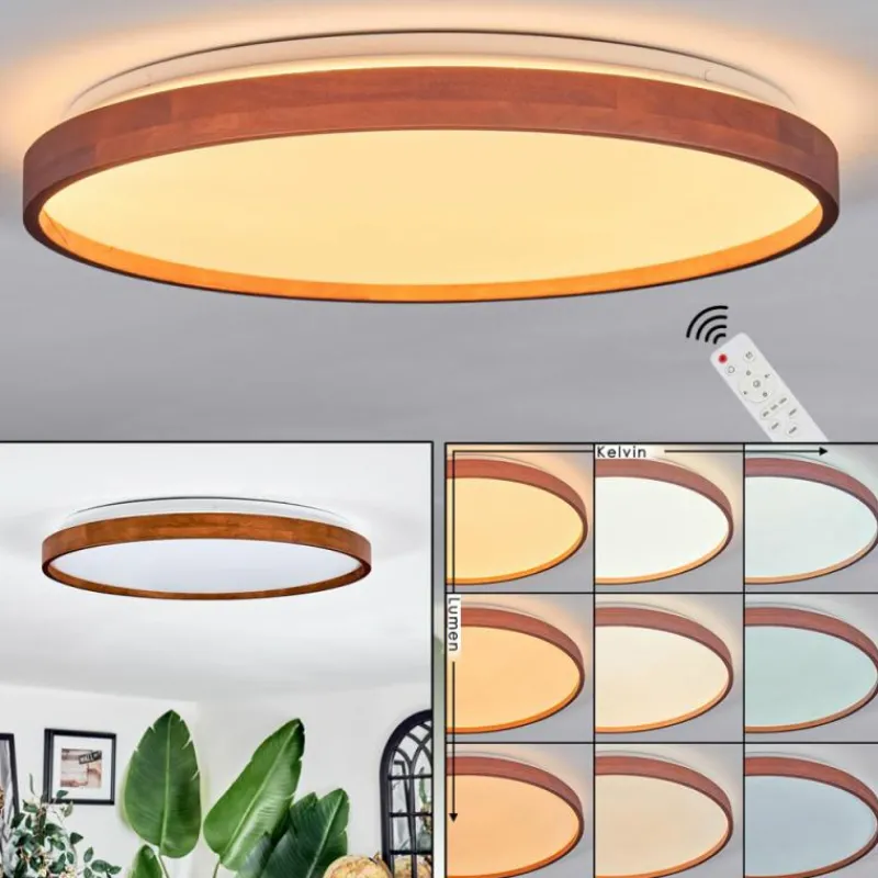 hofstein Sofo Plafonnier, Panel LED Blanc, 1 lumière, Télécommandes