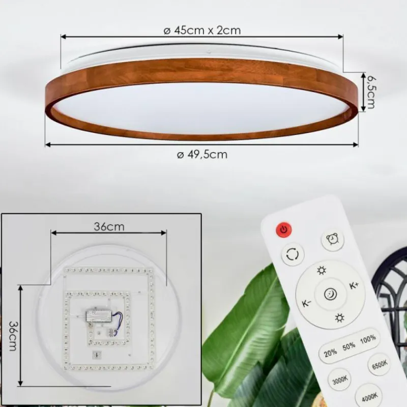 hofstein Sofo Plafonnier, Panel LED Blanc, 1 lumière, Télécommandes