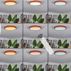 Lampes En Bois-hofstein Sofo Plafonnier, Panel LED Blanc, 1 lumière, Télécommandes