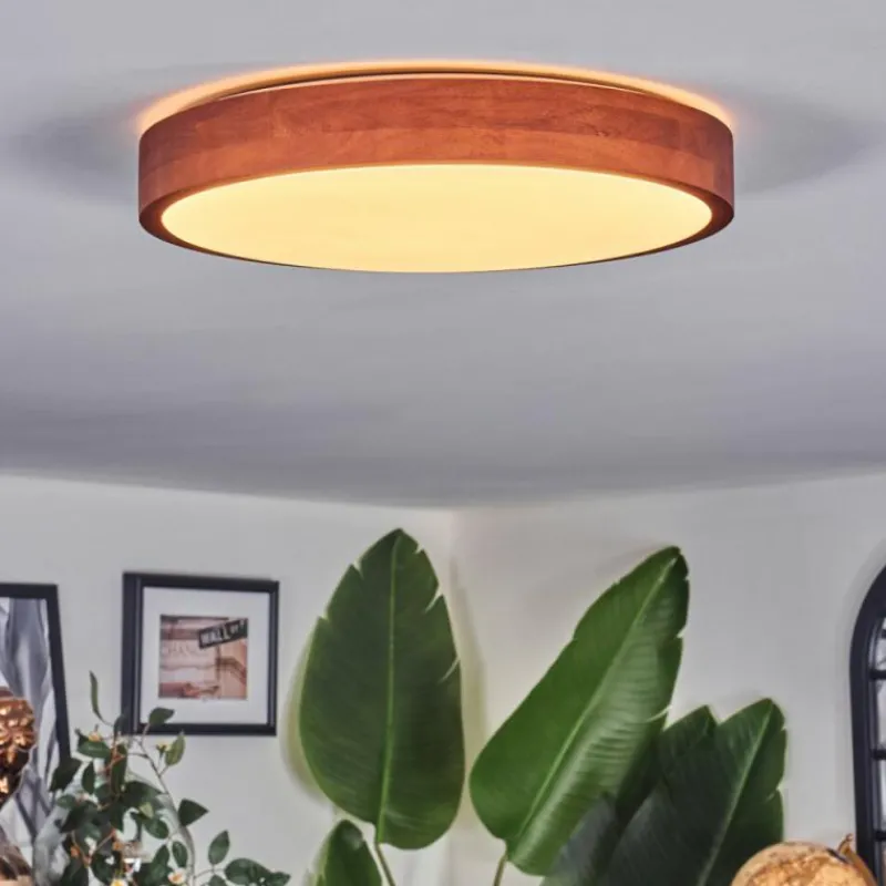 Lampes En Bois-hofstein Sofo Plafonnier, Panel LED Blanc, 1 lumière, Télécommandes