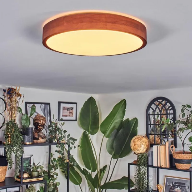 Lampes En Bois-hofstein Sofo Plafonnier, Panel LED Blanc, 1 lumière, Télécommandes