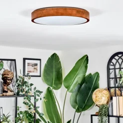 Lampes En Bois-hofstein Sofo Plafonnier, Panel LED Blanc, 1 lumière, Télécommandes