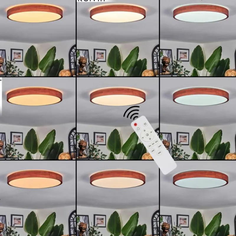 hofstein Sofo Plafonnier, Panel LED Blanc, 1 lumière, Télécommandes